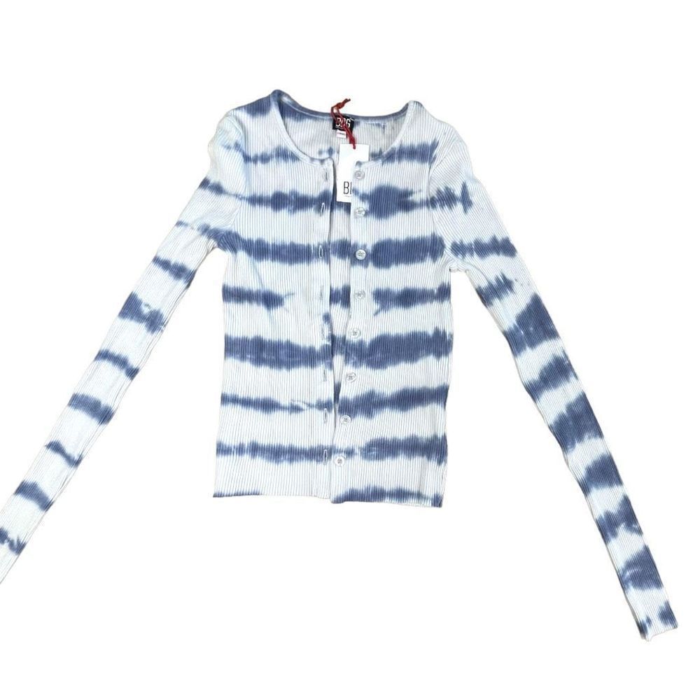 Bdg Urban Outfitters Women's Blue Tie Dye Button Front Crop Top Size Medium NWT